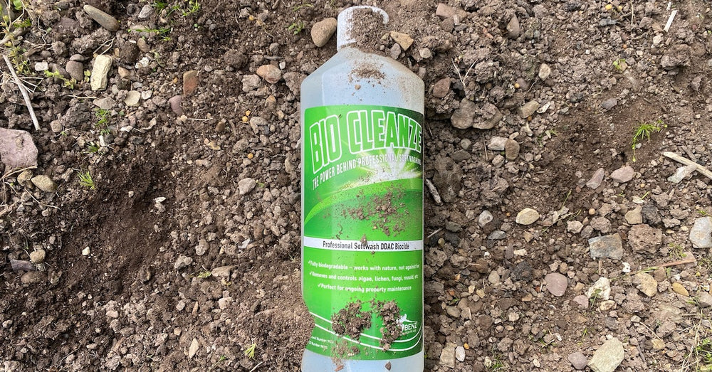 Do Benz softwash biocides stay in the soil? (video)