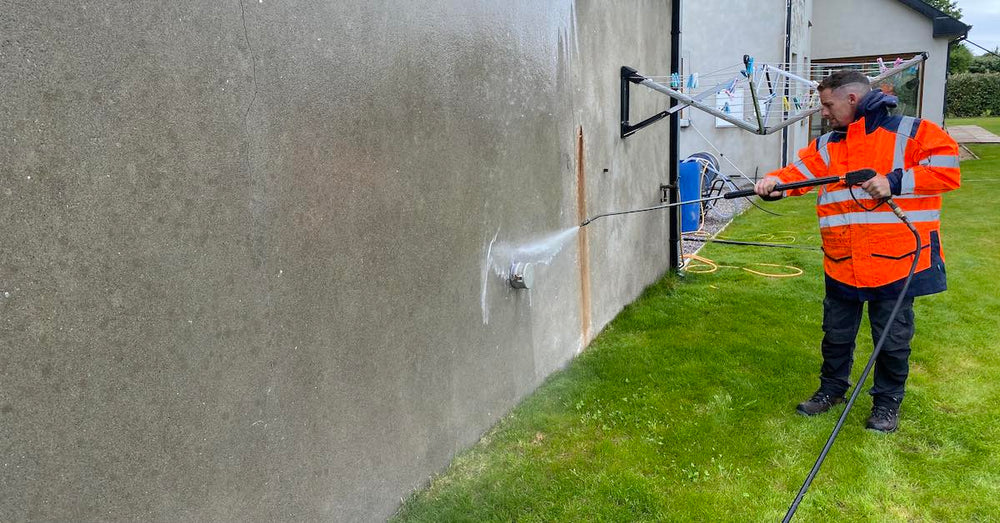 How to soft wash sand and cement render