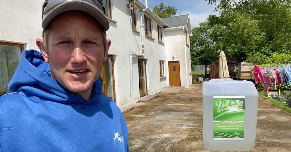 Why do surfaces turn temporarily orange after soft washing?