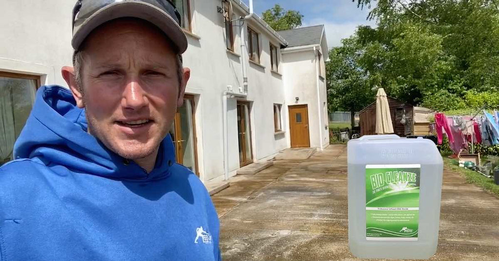 Why do surfaces turn temporarily orange after soft washing?