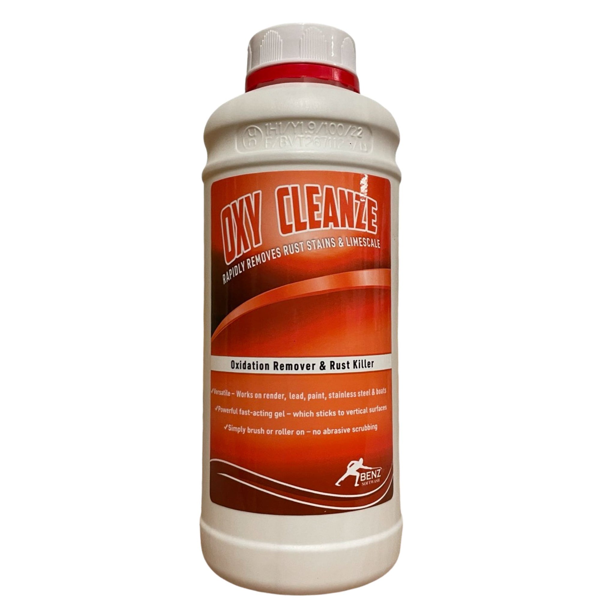 OXY CLEANZE – Thick gel: Kills rust, dissolves limescale, removes rust stains from most surfaces (*see below)