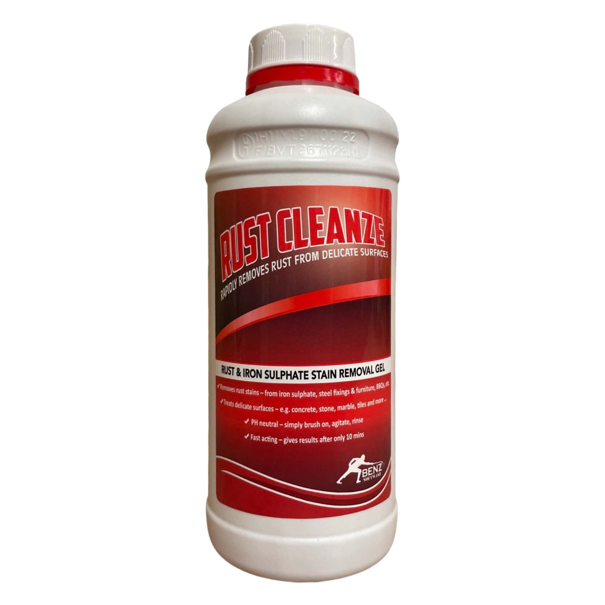 RUST CLEANZE (1L): The biodegradable non-acid rust treatment that removes rust stains from concrete, render, limestone, sandstone, etc ...