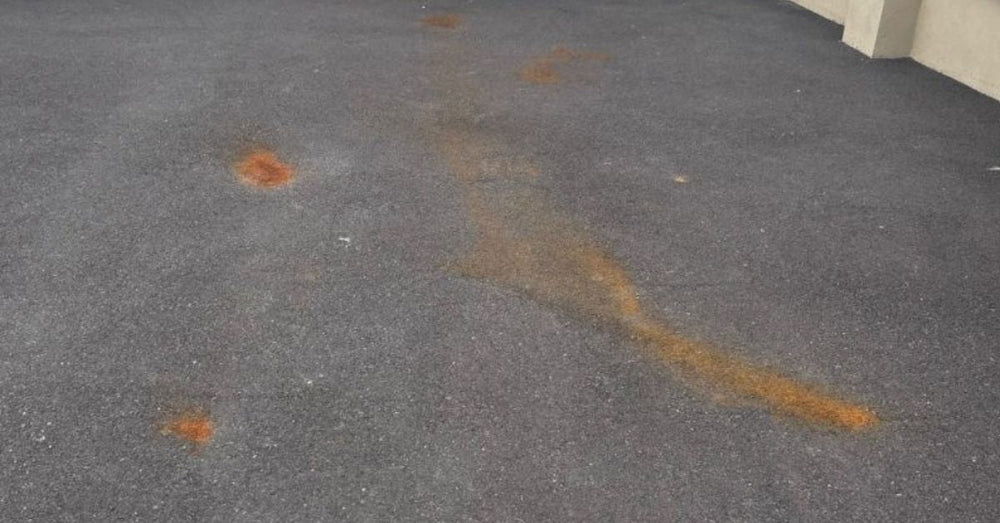 How to remove rust stains from tarmac