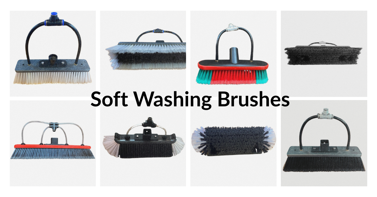 Soft Washing Brushes for cladding, render, roofs, windows, sills