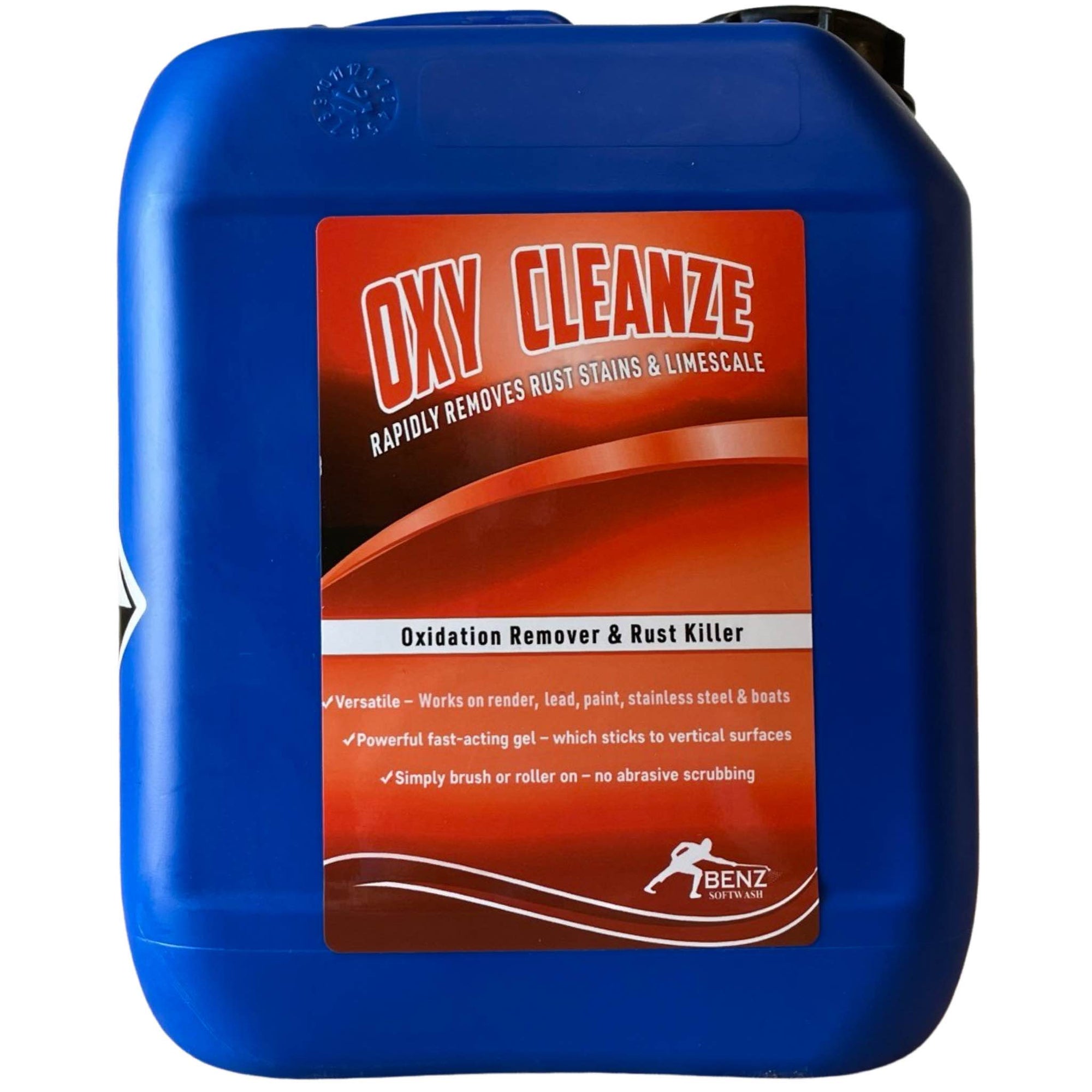 OXY CLEANZE – Thick gel: Kills rust, dissolves limescale, removes rust stains from most surfaces (*see below)